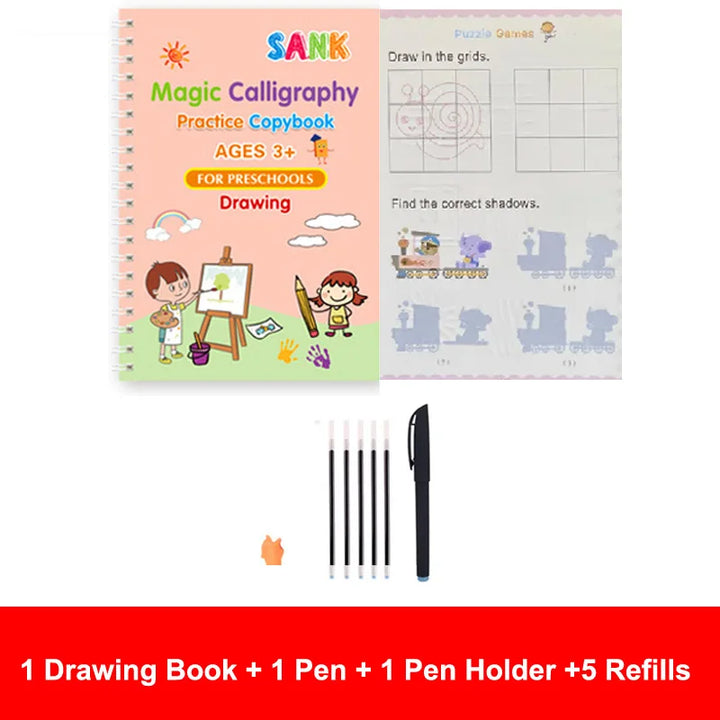 Reusable Magic Copybook, Handwriting Practice Book, Preschool Learning Workbook, Tracing Workbook for Kids, Alphabet & Numbers Copybook, Early Education Writing Book