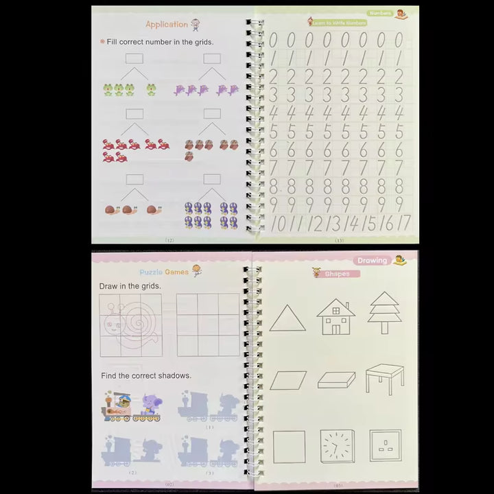 Reusable Magic Copybook, Handwriting Practice Book, Preschool Learning Workbook, Tracing Workbook for Kids, Alphabet & Numbers Copybook, Early Education Writing Book