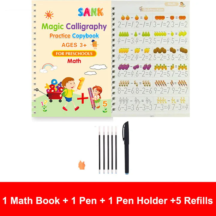 Reusable Magic Copybook, Handwriting Practice Book, Preschool Learning Workbook, Tracing Workbook for Kids, Alphabet & Numbers Copybook, Early Education Writing Book