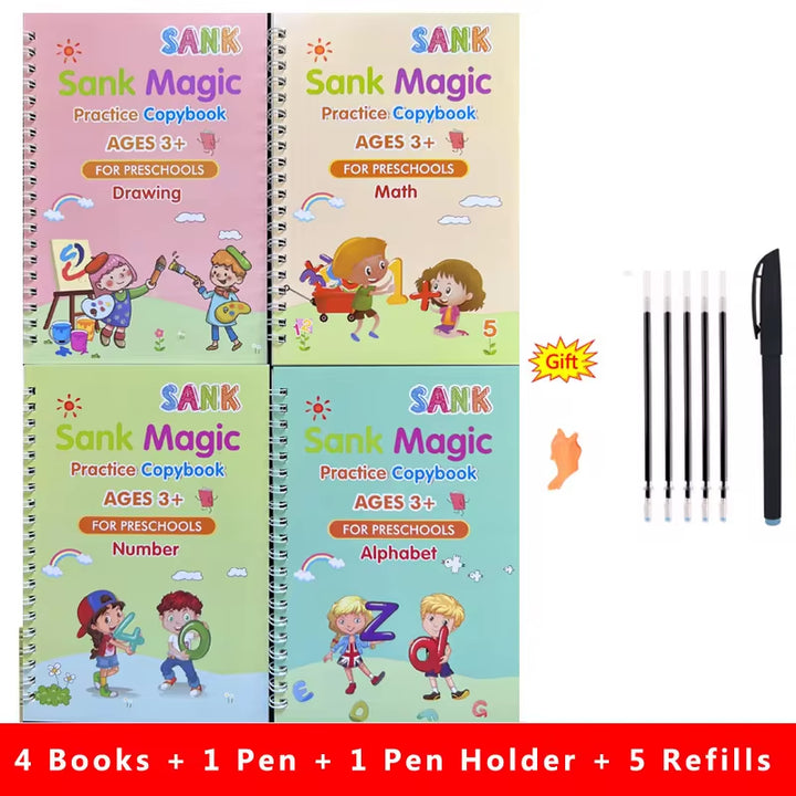 Reusable Magic Copybook, Handwriting Practice Book, Preschool Learning Workbook, Tracing Workbook for Kids, Alphabet & Numbers Copybook, Early Education Writing Book