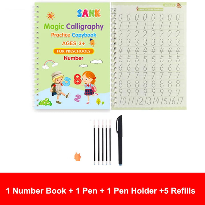 Reusable Magic Copybook, Handwriting Practice Book, Preschool Learning Workbook, Tracing Workbook for Kids, Alphabet & Numbers Copybook, Early Education Writing Book