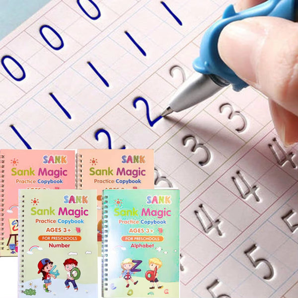 Reusable Magic Copybook, Handwriting Practice Book, Preschool Learning Workbook, Tracing Workbook for Kids, Alphabet & Numbers Copybook, Early Education Writing Book